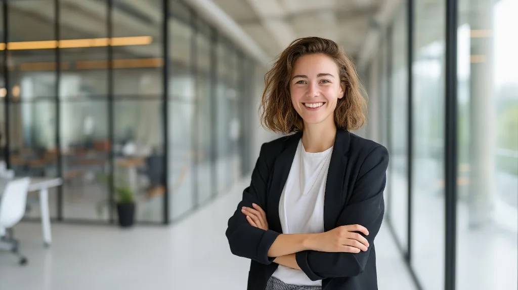 Business Intelligence Beraterin in modernem Büro – professionelle Beratung zu Power BI und Microsoft Fabric bei DBI Analytics