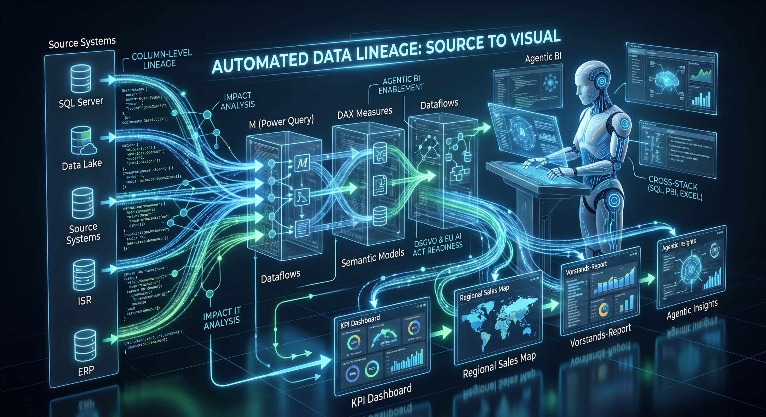 Image for a post: Data Lineage Power BI und Fabric Leitfaden 2026 für Agentic BI